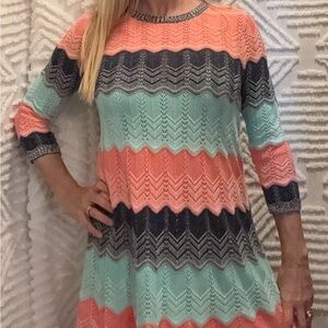 Colorful Chevron Knit Dress